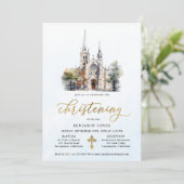 モダン水彩青《キリスト教》洗礼式や命名式 招待状 (スタンド正面)