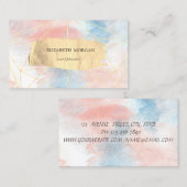 モダン水彩、金ゴールドブラシストローク幾何学模様 名刺 (正面/裏面)