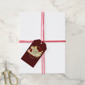 モダン水牛のプレイド金ゴールド幾何パーソナライズされた的 ギフトタグ (より糸付き)