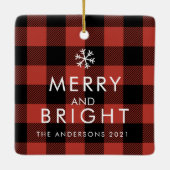 モダン水牛 |家族の写真 |イニシャル セラミックオーナメント (裏面)