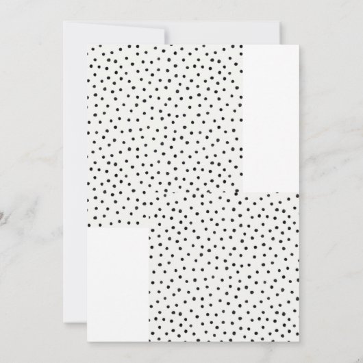 モダン水玉模様と金ゴールドベビーシャワー招待状 招待状 (裏面)