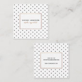 モダン水玉模様メイクアップファッション美しい スクエア名刺 (正面/裏面)