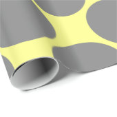 モダン水玉模様ラッピング紙 | グレー（黄色） ラッピングペーパー (ロールコーナー)