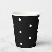 モダン水玉模様白黒はっきりした柄かわいい 紙コップ (正面)