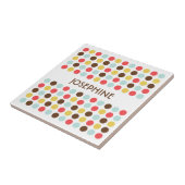 モダン水玉模様赤い黄色の青モダンい表示タイル タイル (側面)