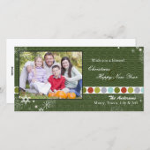 モダン水玉模様&スノーフレークのクリスマスフォト シーズンカード (正面/裏面)