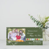 モダン水玉模様&スノーフレークのクリスマスフォト シーズンカード (スタンド正面)