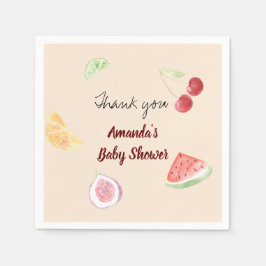 モダン水男女兼用色フルーツ赤ちゃんシャワー スタンダードカクテルナプキン