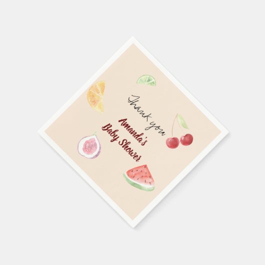 モダン水男女兼用色フルーツ赤ちゃんシャワー スタンダードカクテルナプキン (角)