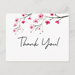モダン水色さくらんぼ結婚のあなた感謝してい ポストカード