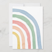 モダン水色の虹のスタイリッシュ赤ちゃんシャワー (裏面)