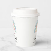 モダン水色の虹のスタイリッシュ赤ちゃんシャワー 紙コップ (左)