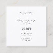 モダン水色カラフルテンプレートエレガントシンプル スクエア名刺 (裏面)