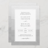 モダン水色グレ結婚イ 招待状 (正面/裏面)