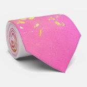 モダン水色ピンク金ゴールド抽象芸術 ネクタイ (ロール)