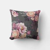 モダン水色フローラエレガント クッション (正面)