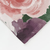 モダン水色フローラエレガント フリースブランケット (角)