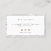 モダン水色フローラグレー金ゴールドプロフェッショナルb 名刺 (裏面)