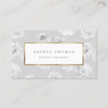 モダン水色フローラグレー金ゴールドプロフェッショナルb