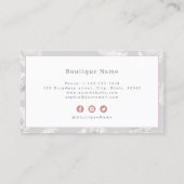 モダン水色フローラバラ金ゴールドプロフェッショナルbu 名刺 (裏面)