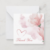 モダン水色フローラ ノートカード (正面)