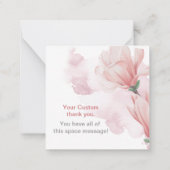 モダン水色フローラ ノートカード (裏面)