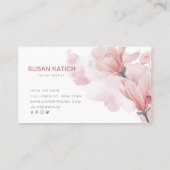 モダン水色フローラ 名刺 (裏面)