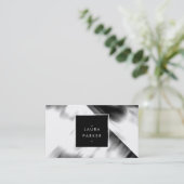 モダン水色ポリゴンジオメトリックコンテンポラリース 名刺 (スタンド正面)