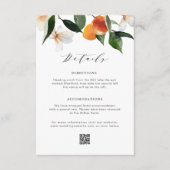 モダン水色ミカン結婚の詳細 エンクロージャーカード (正面)