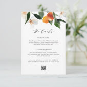 モダン水色ミカン結婚の詳細 エンクロージャーカード (スタンド正面)