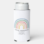 モダン水色レインボーかわいいカラフル スリム缶クーラー (Seltzer裏面)