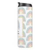 モダン水色レインボー感謝してい先生贈呈 タンブラー (回転右)