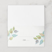 モダン水色彩の鮮やか色葉結婚葉 プレイスカード (外部開封)