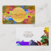 モダン水色抽象芸術エレガントクール 名刺 (正面/裏面)