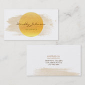 モダン水色抽象芸術エレガント黄 名刺 (正面/裏面)