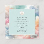 モダン水色抽象芸術 スクエア名刺 (裏面)