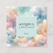 モダン水色抽象芸術 スクエア名刺 (正面)
