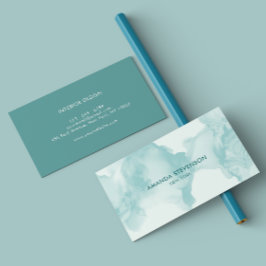 モダン水色抽象芸術 名刺