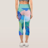 モダン水色芸術品を気取ったカラフルファンキー芸術 カプリレギンス (裏面)