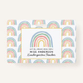 モダン水色虹感謝してい先生b バッジ (正面)