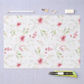 モダン水色表現フローラティッシュペーパー 薄葉紙 (クラフト)