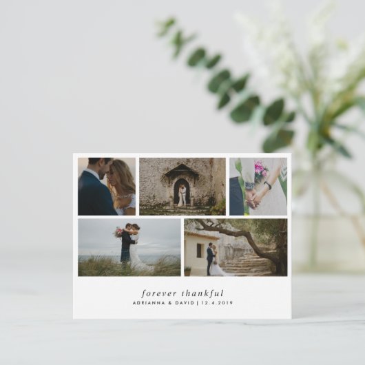 モダン永遠に感謝シンプルの五結婚つの写真 ポストカード (スタンド正面)
