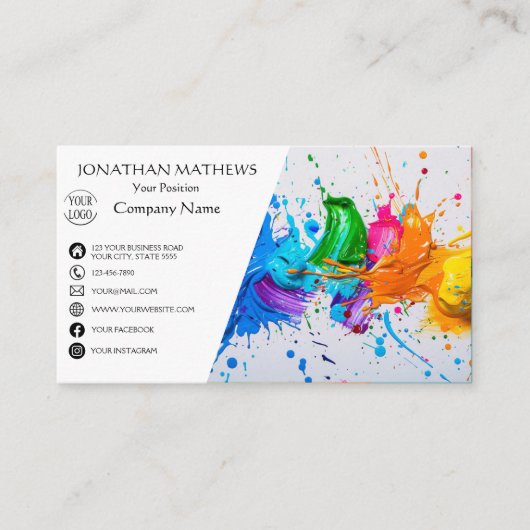 モダン油絵を描抽象芸術 名刺 (正面)