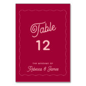 モダン波形はっきりしたピ結婚ンク テーブルナンバー (正面)