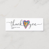 モダン注文のユニークハート感謝していをスクリプトする スキニー名刺 (正面)