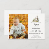 モダン洗礼宗教イベントカスタム写真 招待状 (正面/裏面)