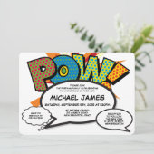 モダン洗礼《キリスト教》洗礼式や命名式おもしろい漫画書 招待状 (スタンド正面)