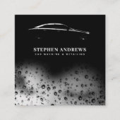 モダン洗車洗浄車のQRコード スクエア名刺 (正面)