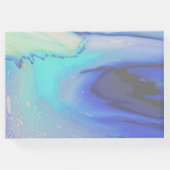 モダン海ウォーターブルー抽象芸術ビーチ結婚式 ゲストブック (裏面)