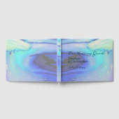 モダン海ウォーターブルー抽象芸術ビーチ結婚式 ゲストブック (全面)